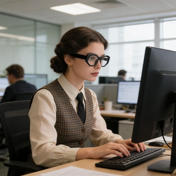 Vintage charm Bluetooth Blue Light Blocking glasses for office or business